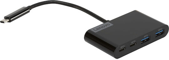 Lenovo USB Хъб 4 Порта USB 3.1 с Връзка USB-C
