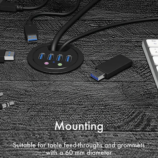 Icy Box USB-Hub 4 Anschlüsse USB 3.0 mit USB-A Anschluss