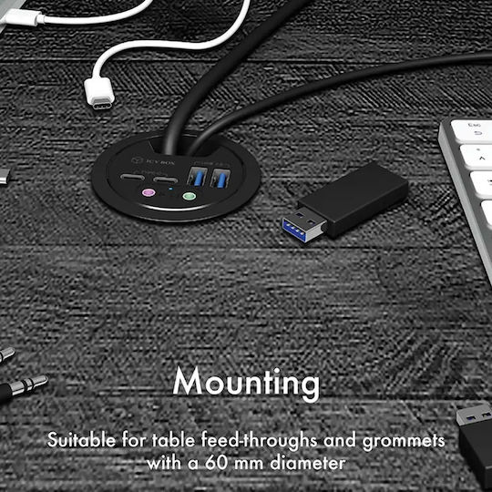 Icy Box Hub 4 Θυρών USB 3.0 με σύνδεση USB-A