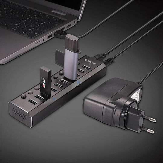 Lindy USB 3.0 Hub With 10 USB-A Ports