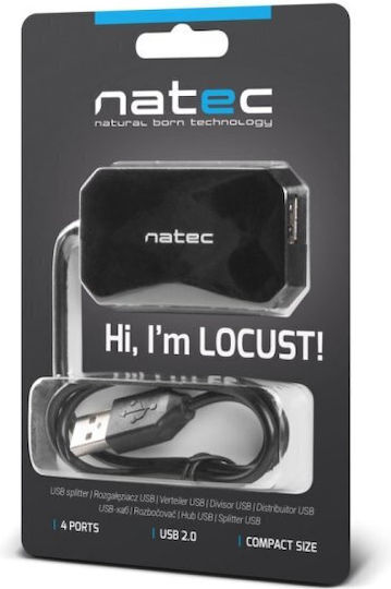 Natec Locust Hub 4 Θυρών USB 2.0 με σύνδεση USB-A
