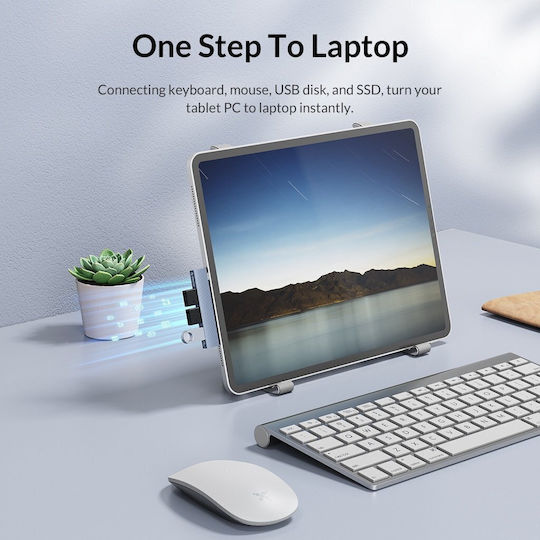 Orico USB Хъб 3 Порта USB 3.0 с USB-C Интерфейс Сив