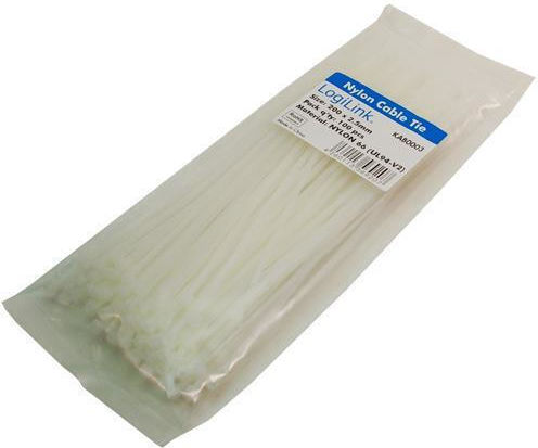 LogiLink Plastic Cable Ties 200mmx2.5mm In White Colour 100 Pieces KAB0003