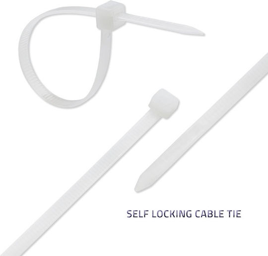 Qoltec Πλαστικά Δεματικά Καλωδίων 500mmx4.8mm σε Λευκό χρώμα (50τμχ) 52213