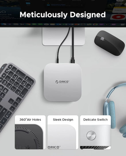 Orico Hub 10 Θυρών με σύνδεση USB-C Ασημί