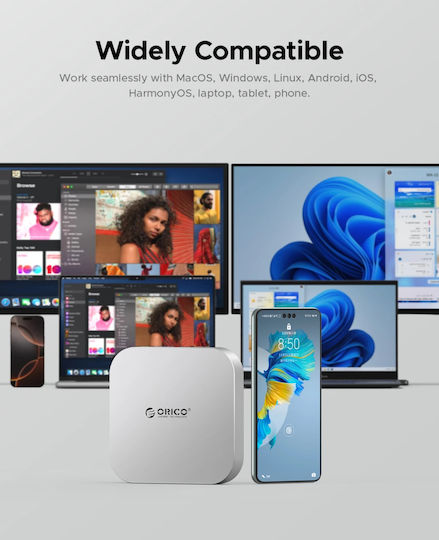 Orico Hub 10 Θυρών με σύνδεση USB-C Ασημί