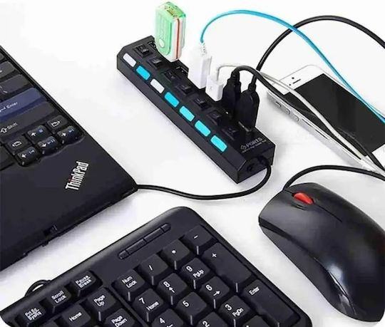 Treqa USB-Hub 7 Anschlüsse USB 3.0 mit USB-A Anschluss