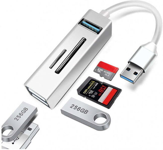 Andowl Q-HU803 USB 3.0 Hub With 3 USB-A Ports Silver