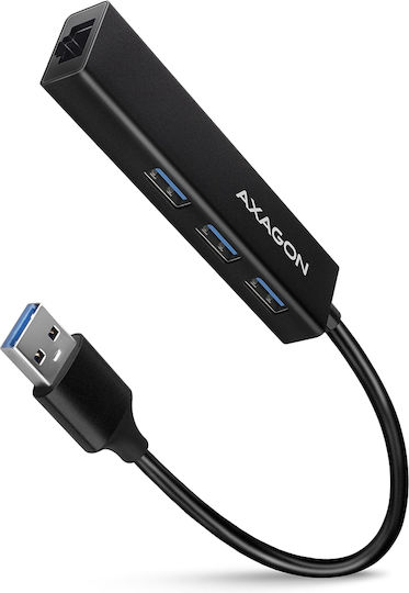 Axagon v1 USB Хъб с 4 Порта USB 3.2 с USB-A и Ethernet