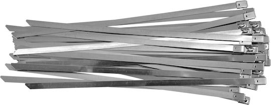 Yato Metallische Kabelbinder 300mm x 8mm in Schwarz Farbe 50Stück YT-70582
