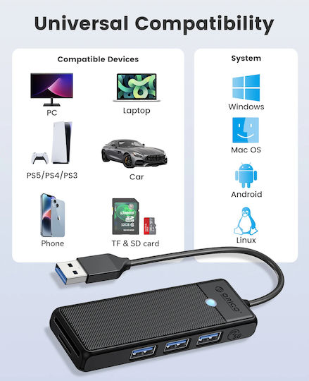 Orico Hub 3 Θυρών USB 3.0 με σύνδεση USB-A