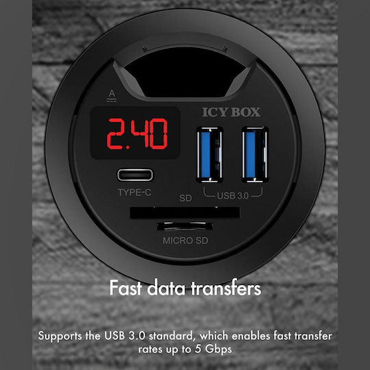 Icy Box Hub 3 Porturi USB 3.0 cu Conectare USB-A