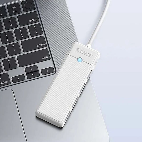Orico USB Hub 4 Ports USB 3.0 with USB-C Connection White