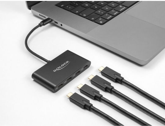 DeLock Hub 4 Θυρών USB 3.2 με σύνδεση USB-C Γκρι