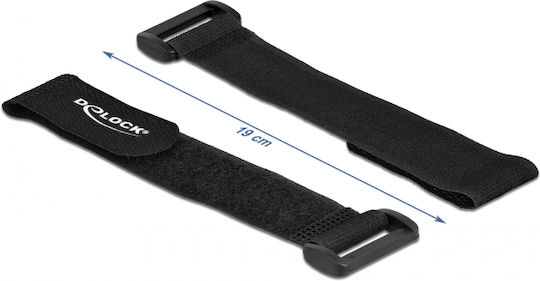 DeLock DeLock Velcro Kabelbinder 190mmx25mm in Schwarz Farbe (5 Stück) 19531