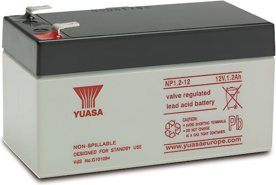 Yuasa NP1.2-12 UPS Batterie mit Kapazität 1.2Ah und Spannung 12V 1Stück
