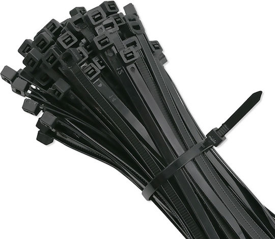 Qoltec Πλαστικά Δεματικά Καλωδίων 350mmx4.8mm σε Μαύρο χρώμα (100τμχ) 52210
