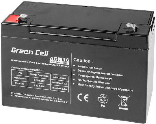 Green Cell Baterie UPS cu Capacitate 10Ah și Tensiune 6V AGM16 1buc