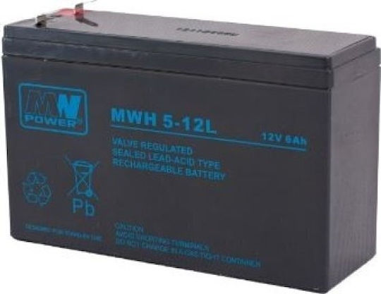 MW Power Батерия UPS с Капацитет 6Ах и Напрежение 12V MWH 5-12L 1бр