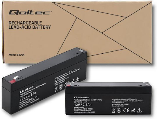 Qoltec AGM Батерия UPS с Капацитет 2.3Ах и Напрежение 12V 1бр