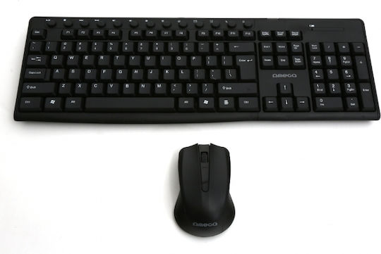 Omega OKM071B Fără fir Set tastatură și mouse Greacă
