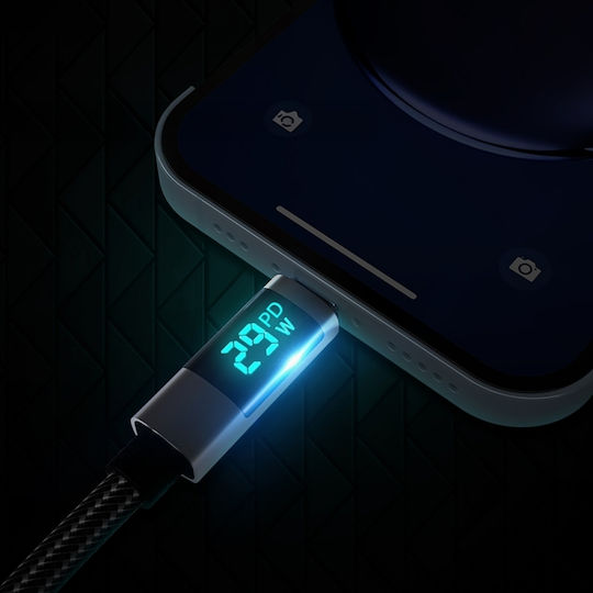 Orico LED USB-C към Lightning кабел 29W Черен 1.5m