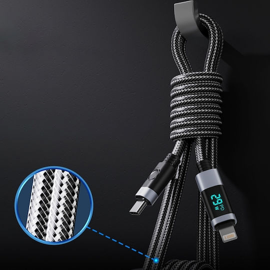Orico LED USB-C към Lightning кабел 29W Черен 1.5m