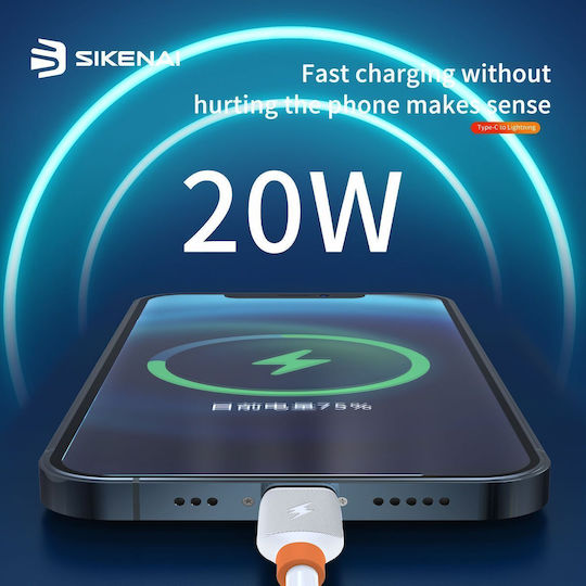 Sikenai LC-1 USB-C zu Lightning Kabel 20W Weiß 1.2m