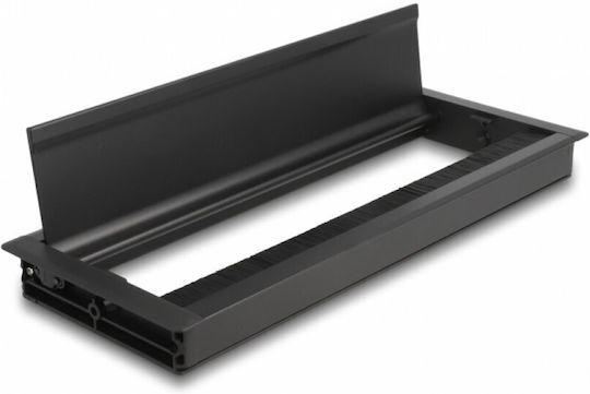 Delock Органайзер За Кабели С Четки За Монтиране Към Бюро 300x120x28mm Черен Delock 66859