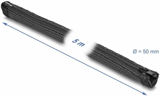 Delock Топлоустойчива Плетена Обвивка С Цип 5m X 50mm Черна Delock 19173