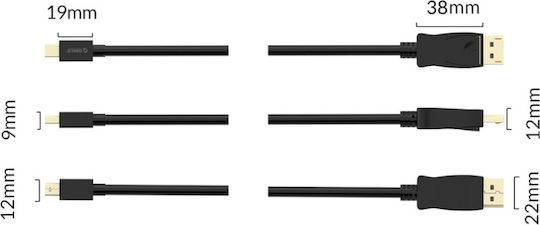 Orico XD-MDTH4 DisplayPort-Kabel männlich - Mini-DisplayPort männlich 3m Schwarz