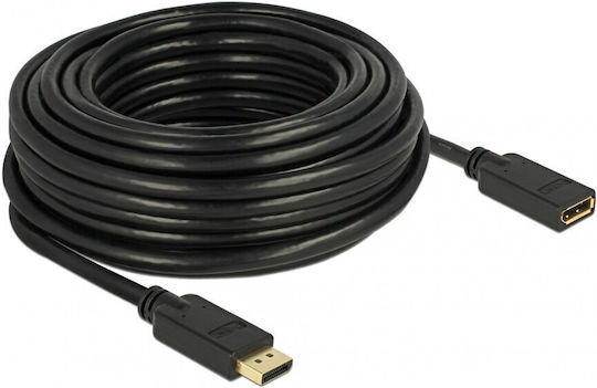 DeLock Кабел DisplayPort мъжки - DisplayPort женски 10м Черен (84908)