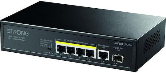 Strong SW5011POE+ Неуправляем L2 PoE+ Switch с 5 Портове Гигабитови (1Gbps) Ethernet и 1 SFP Порт