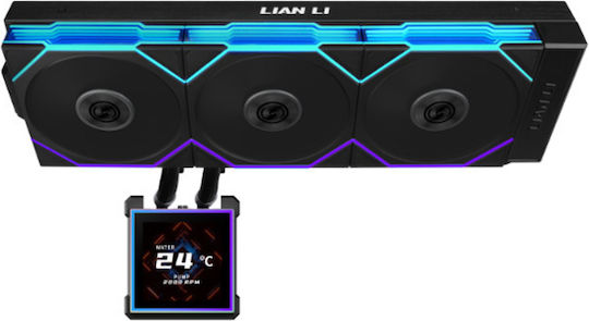 Lian Li HydroShift II Water Cooling AIO CPU with 3 120mm Fans and RGB Lighting