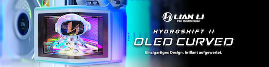 Lian Li HydroShift II OLED Curved 360TL AIO CPU Liquid Cooling with 3 120mm Fans and ARGB Lighting White