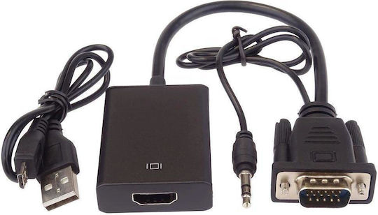 PremiumCord khcon-49 Конвертор HDMI женски към 3.5mm / VGA 2x мъжки
