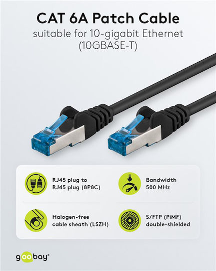 Goobay S/FTP Cat.6a (Gigabit) Cablu De Rețea Ethernet 5m Negru