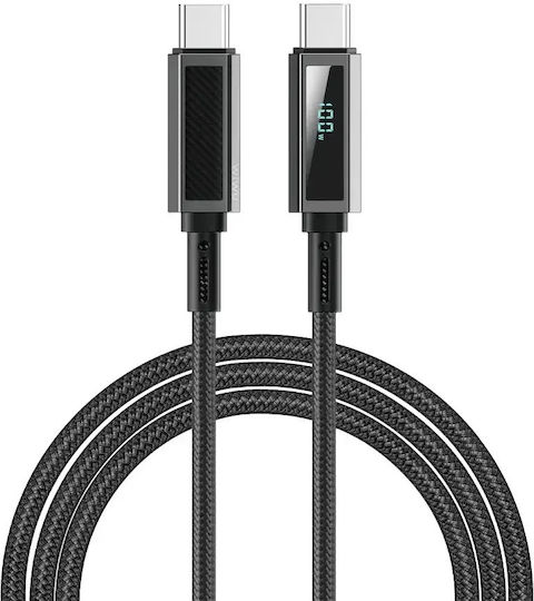 Wiwu Braided USB 2.0 Cable USB-C male - USB-C 100W PD Μαύρο 1.2m