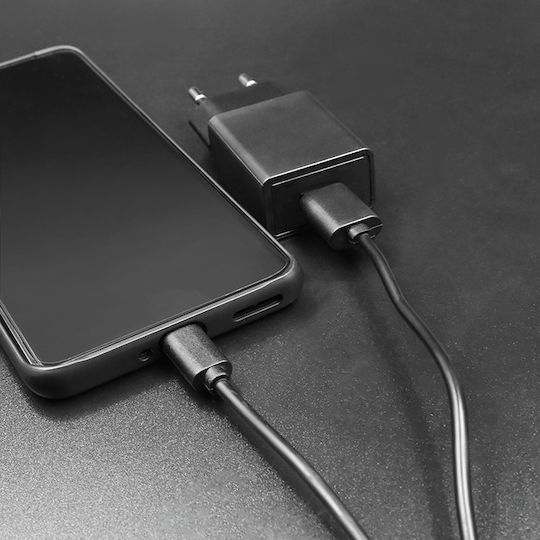 Qoltec USB 2.0 Cable USB-C male - USB-A Μαύρο 1m 50487