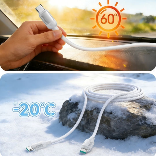 Joyroom Series Cable USB-C male - USB-C 60W Λευκό 1.2m S-A62 Lively