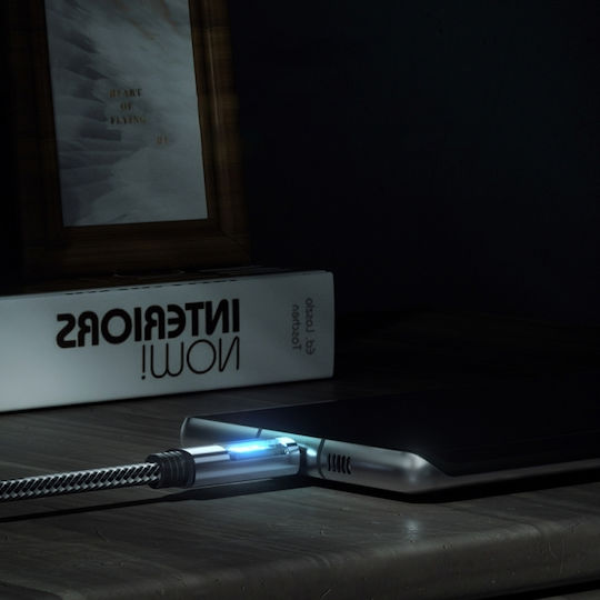 Orico Braided / LED Cable USB-C male - USB-C 100W PD Μαύρο 2m 2τμχ