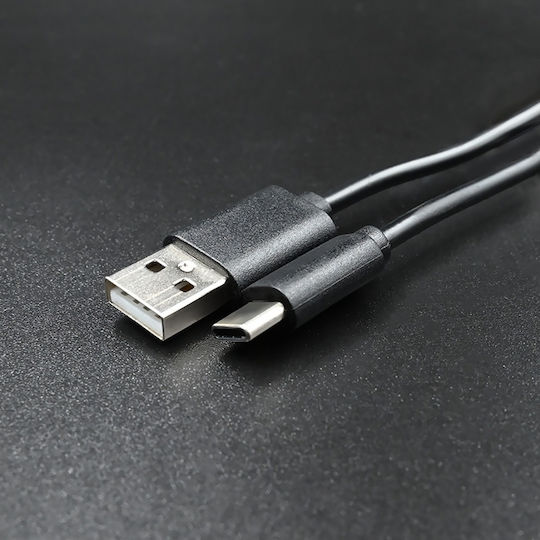 Qoltec USB 2.0 Cable USB-C male - USB-A Μαύρο 1m 50487
