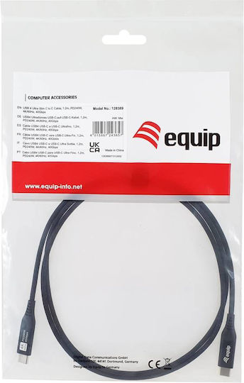 Equip USB 4 Video Cable USB-C male - USB-C 240W PD Μαύρο 1.2m 128389