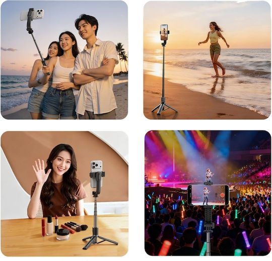 Orico Spv90 Selfie Stick Cell Phone Tripod Bluetooth With Black Lighting