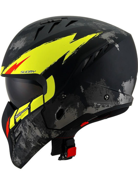 Suomy Armor Hi Volt Matt Black/Yellow Κράνος Μηχανής Modular ECE 22.06 1200gr με Sunvisor