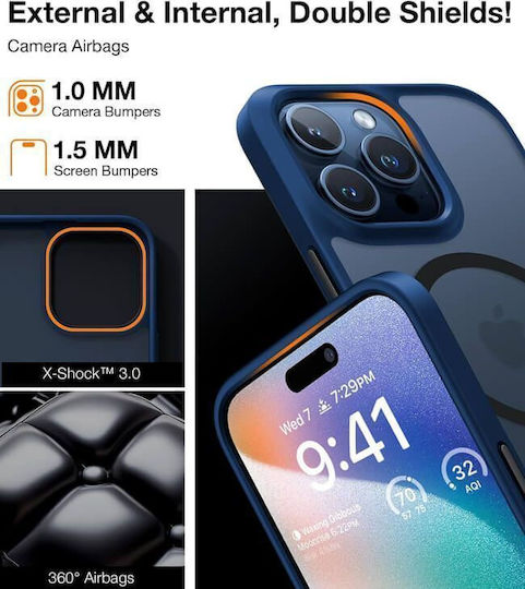 Torras Back Cover Σιλικόνης Navy Μπλε (iPhone 15 Pro)