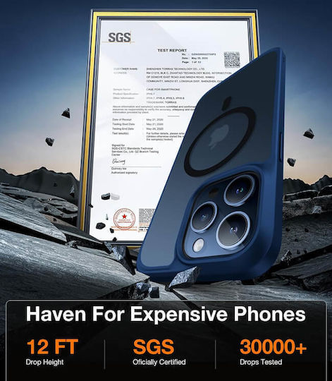 Torras Back Cover Σιλικόνης Navy Μπλε (iPhone 15 Pro)