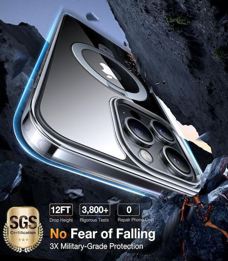Torras Ostand Umschlag Rückseite Silikon Transparent für iPhone 15 Pro Max