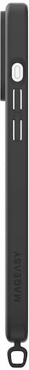 Mageasy Roar M With Strap Back Cover Silicone with Strap Black (iPhone 15 Pro Max)