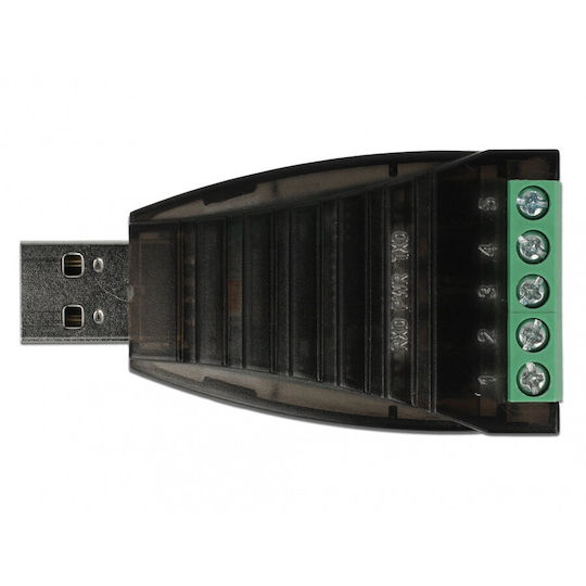 Delock USB Към Сериялен RS-422/485 Терминален Блок Адаптер Защита От Пренапрежение 600 W Изолация 2.5 kV Разширен Delock 87738